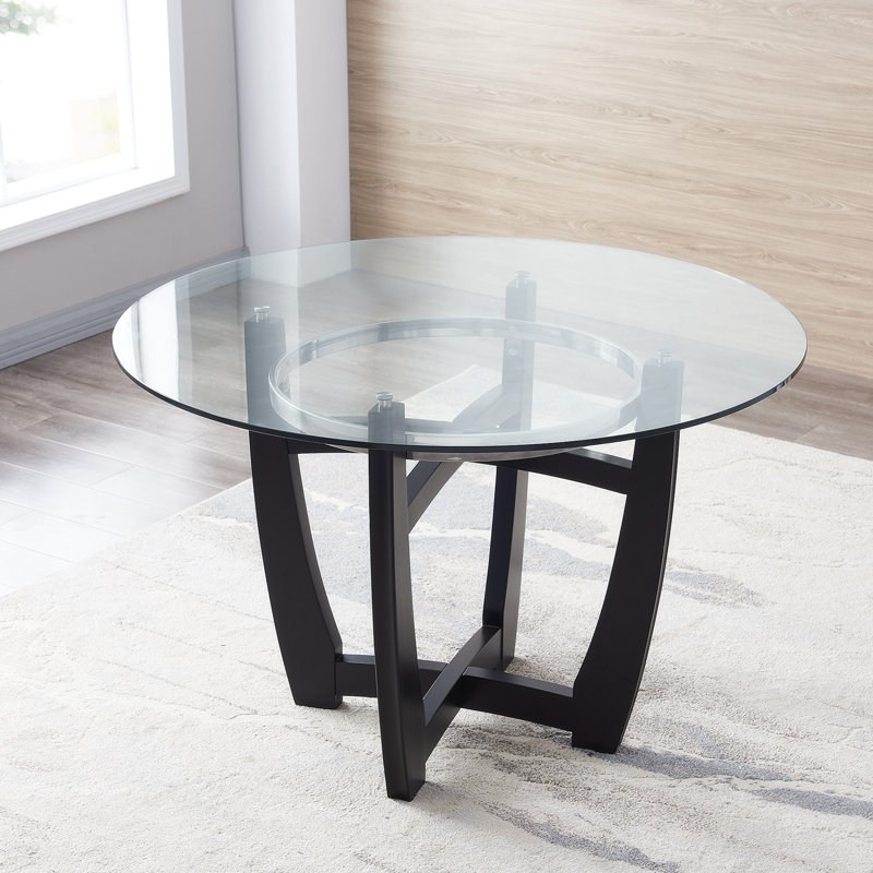 Latitude Run® 48" Inch Round Glass Top Dining Table | Wayfair